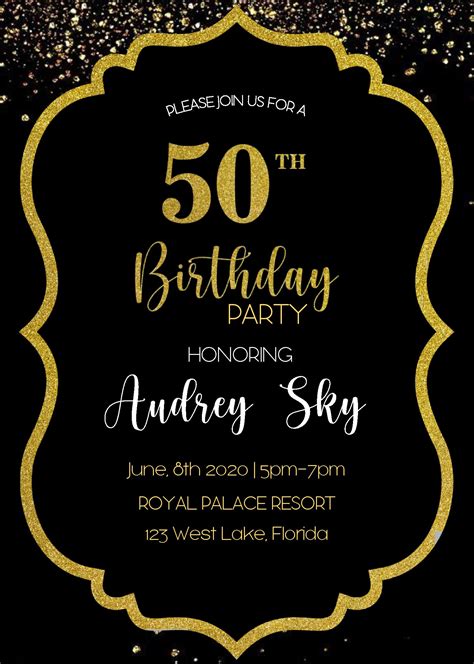 birthday invite templates|50th birthday invite templates free.